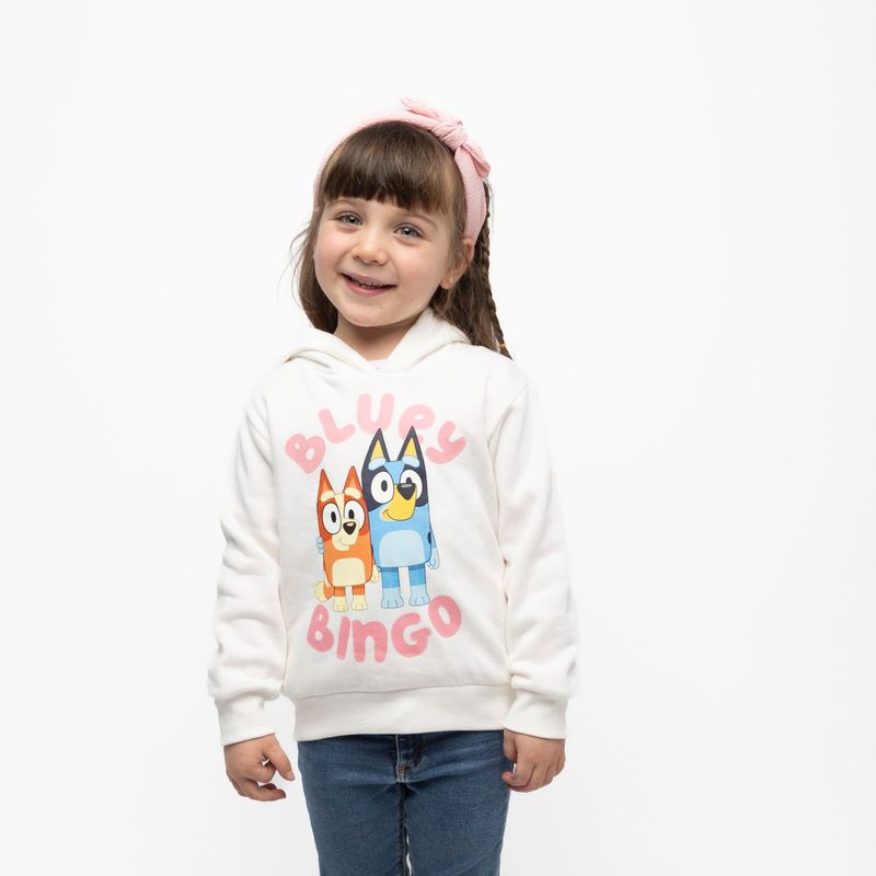 BLUEY - Poleron Gorro Niña Bluey y Bingo Blanco