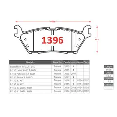 FORD - PASTILLAS TRASERAS F-150 RAPTOR 3.5 4WD