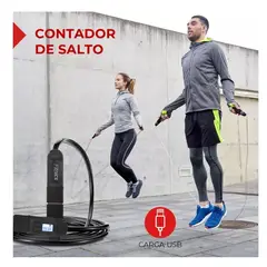 GENERICO - Cuerda Saltar Con Contador Digital Fitnics Cardio Crossfit