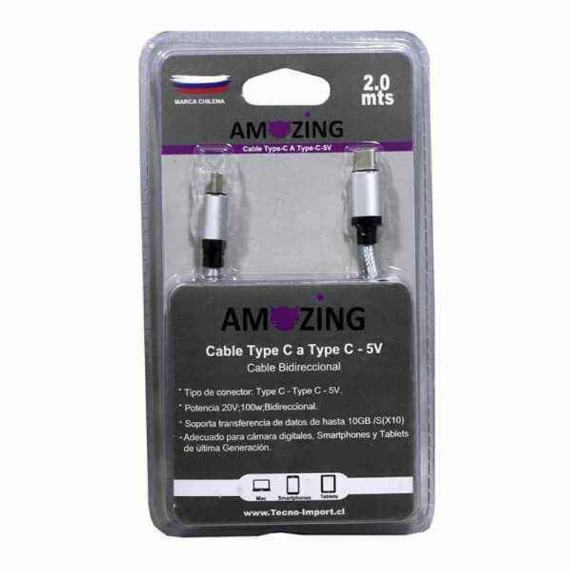 GENERICO - Cable Usb-c A Usb-c Carga Rapida 20v-100w 2metros Amazing