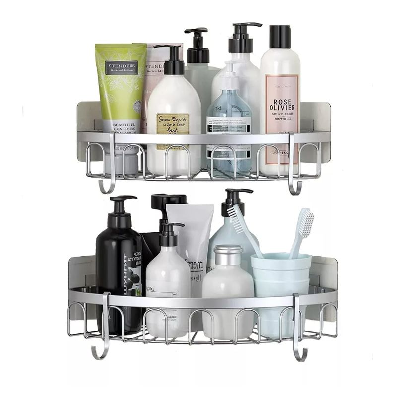 GENERICO - Esquinero Organizador Ducha Baño Adhesivo Set 2 Inoxidable