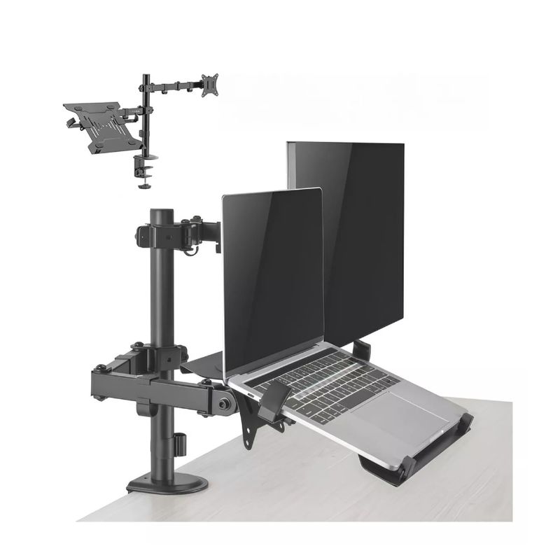 GENERICO - Soporte Brazo Doble Para Monitor Notebook Linkon Escritorio