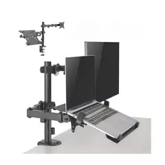 GENERICO - Soporte Brazo Doble Para Monitor Notebook Linkon Escritorio