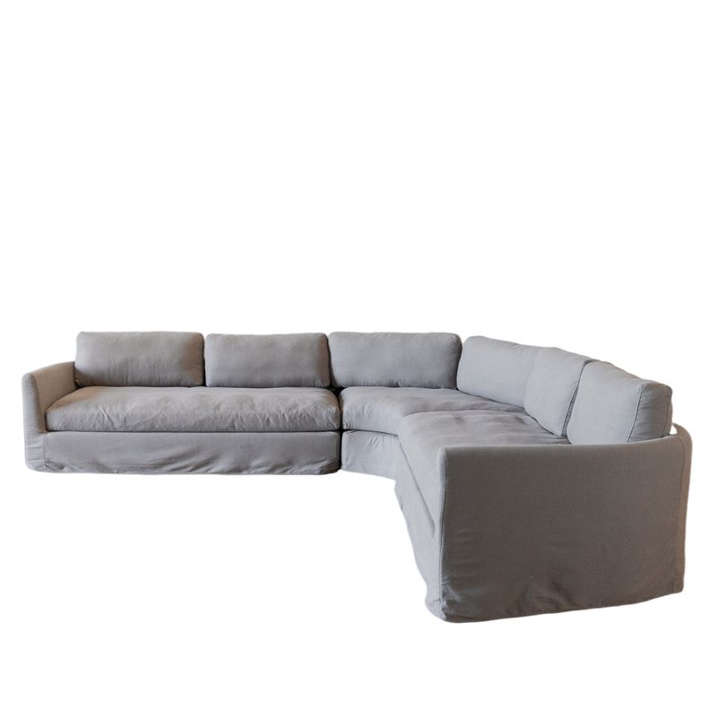 AMOBLE - Sofa Seccional Helga Gris Amoblé