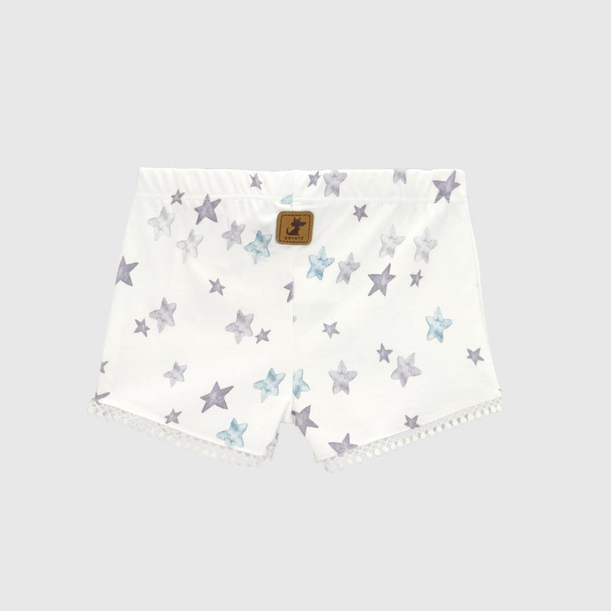 COYOTE KIDS - Short blanco estrellas algodón peruano - Blanco