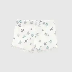 COYOTE KIDS - Short blanco estrellas algodón peruano - Blanco
