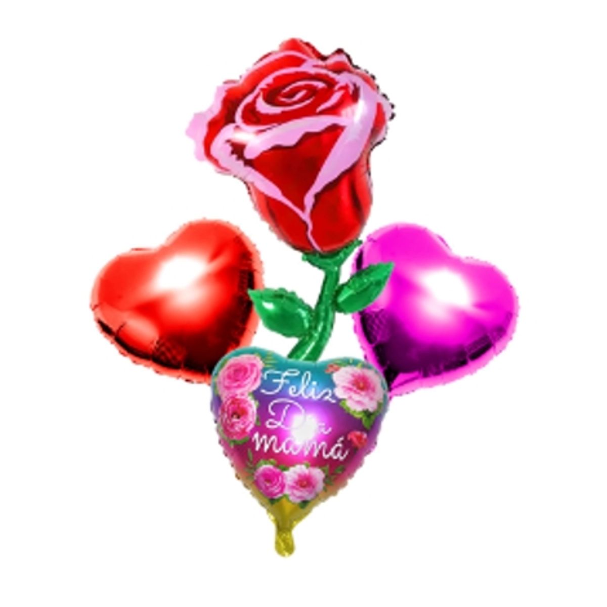 GENERICO - Set Globo Metalico Feliz Dia Mama Rosa