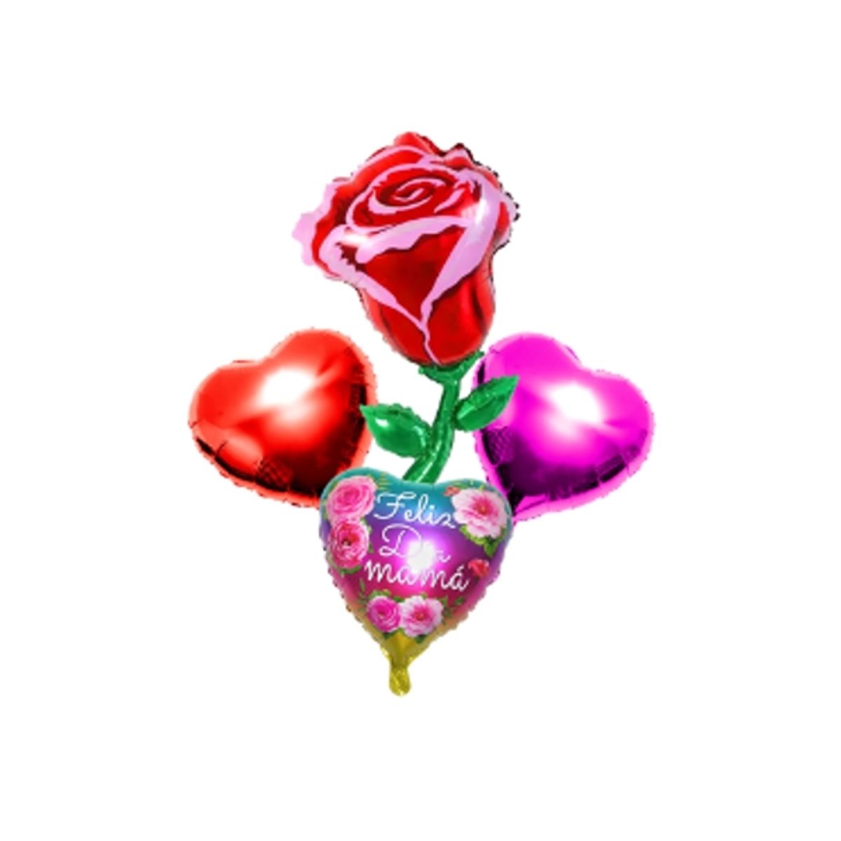 GENERICO - Set Globo Metalico Feliz Dia Mama Rosa