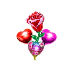 GENERICO - Set Globo Metalico Feliz Dia Mama Rosa