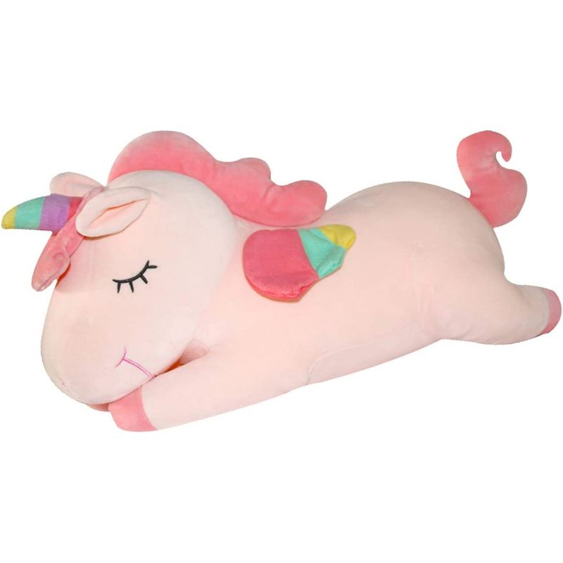 KUANGYE - Peluche Unicornio de Felpa 40 cm Rosado