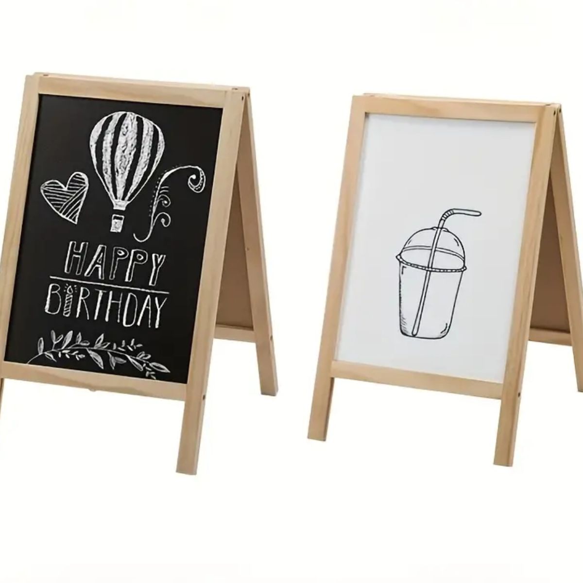 OEM - Pizarra Tablero Madera De Doble Cara En Blanco Y Negro