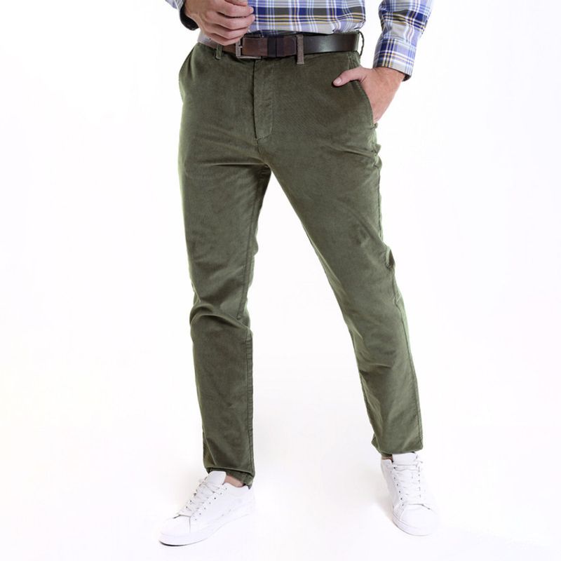 POTROS - Pantalón Micro Cotelé 5 Bolsillos Verde musgo POTROS