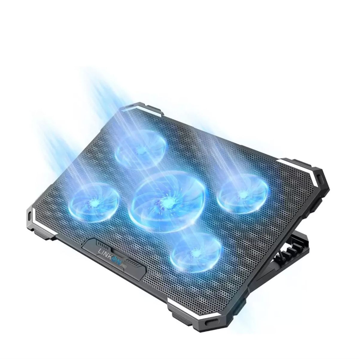 GENERICO - Base Cooler 5 Ventiladores Enfriador Notebook Luz 2 Usb