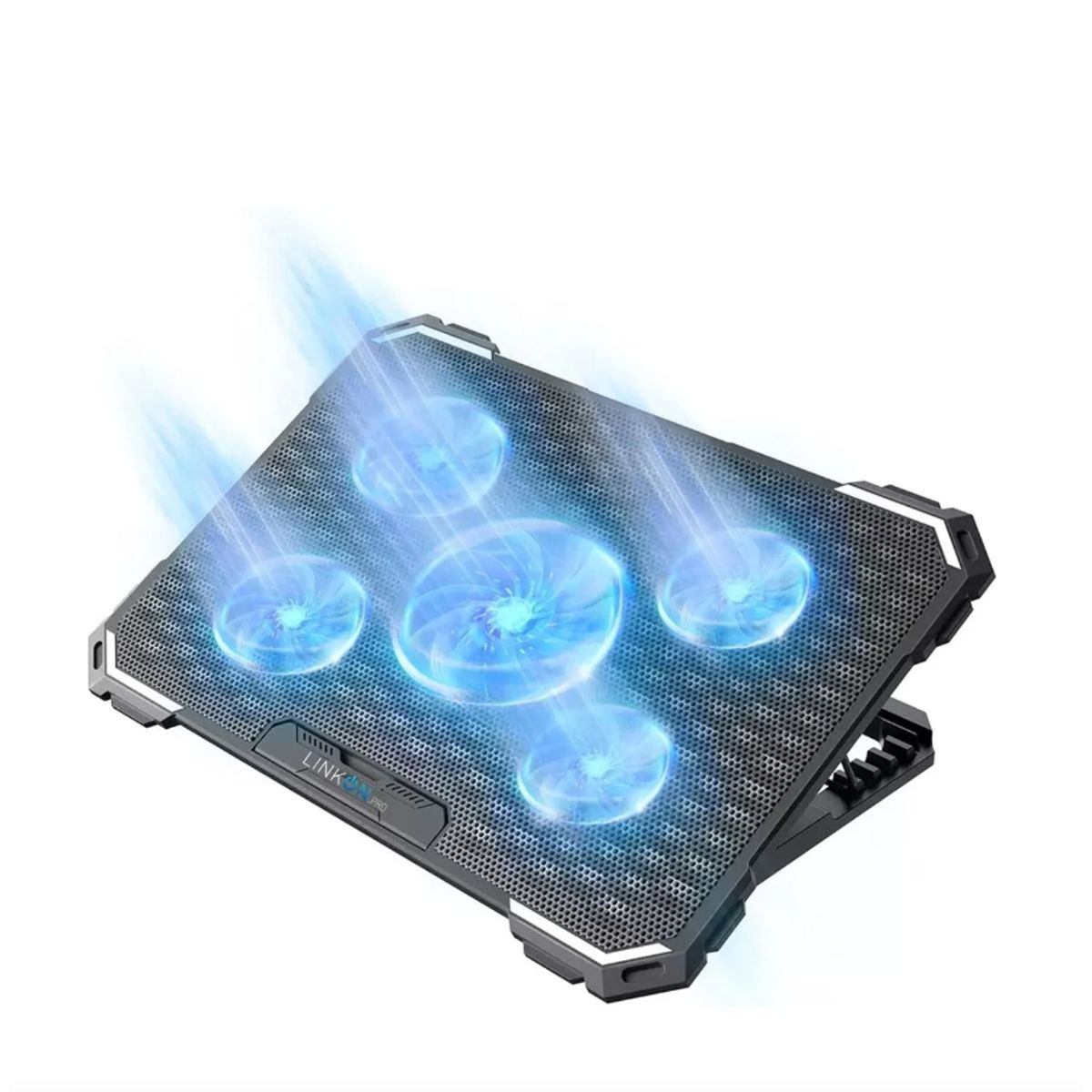 GENERICO - Base Cooler 5 Ventiladores Enfriador Notebook Luz 2 Usb