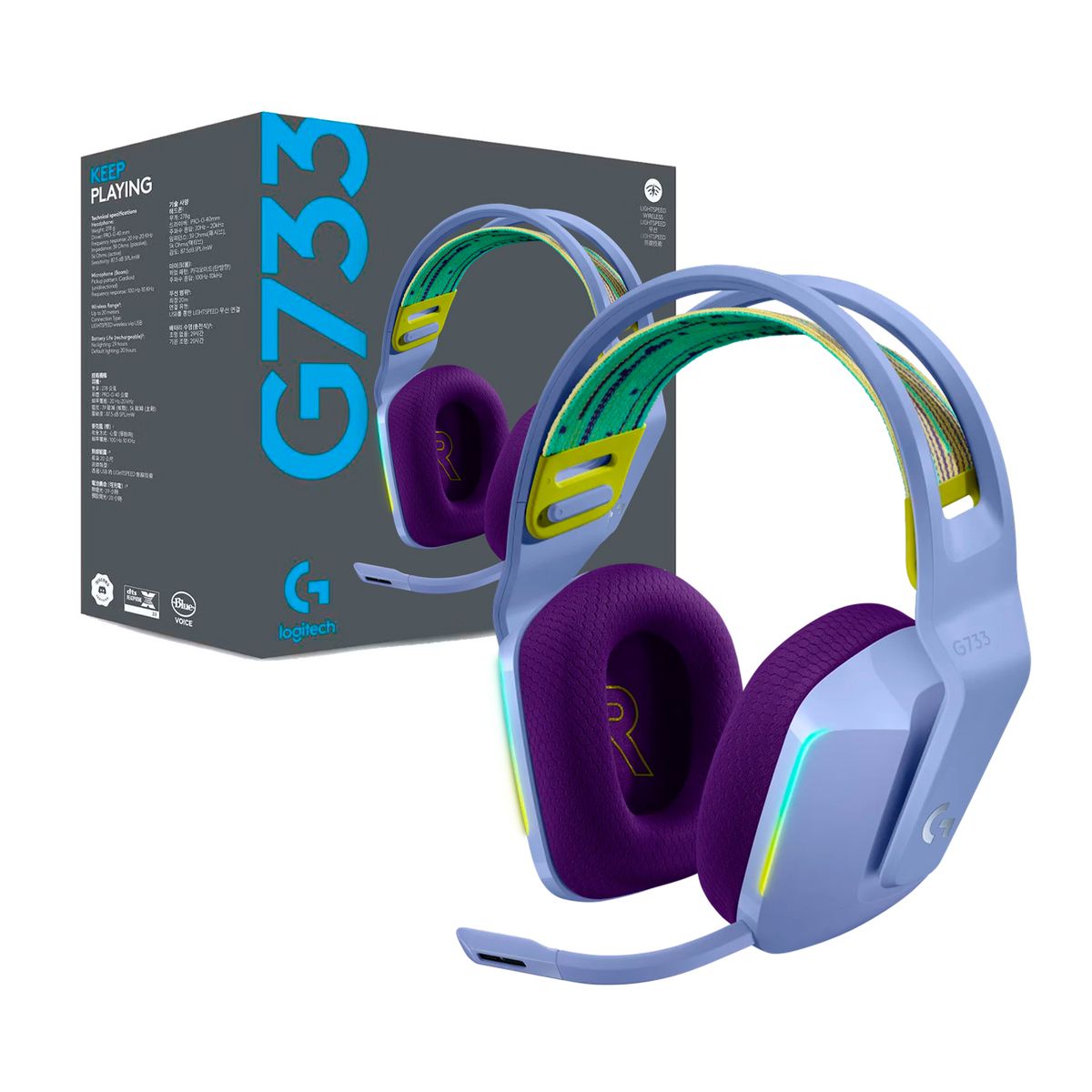 LOGITECH - Audifono Gamer Inalambrico Logitech G733 Headphone:X 2.0 RGB