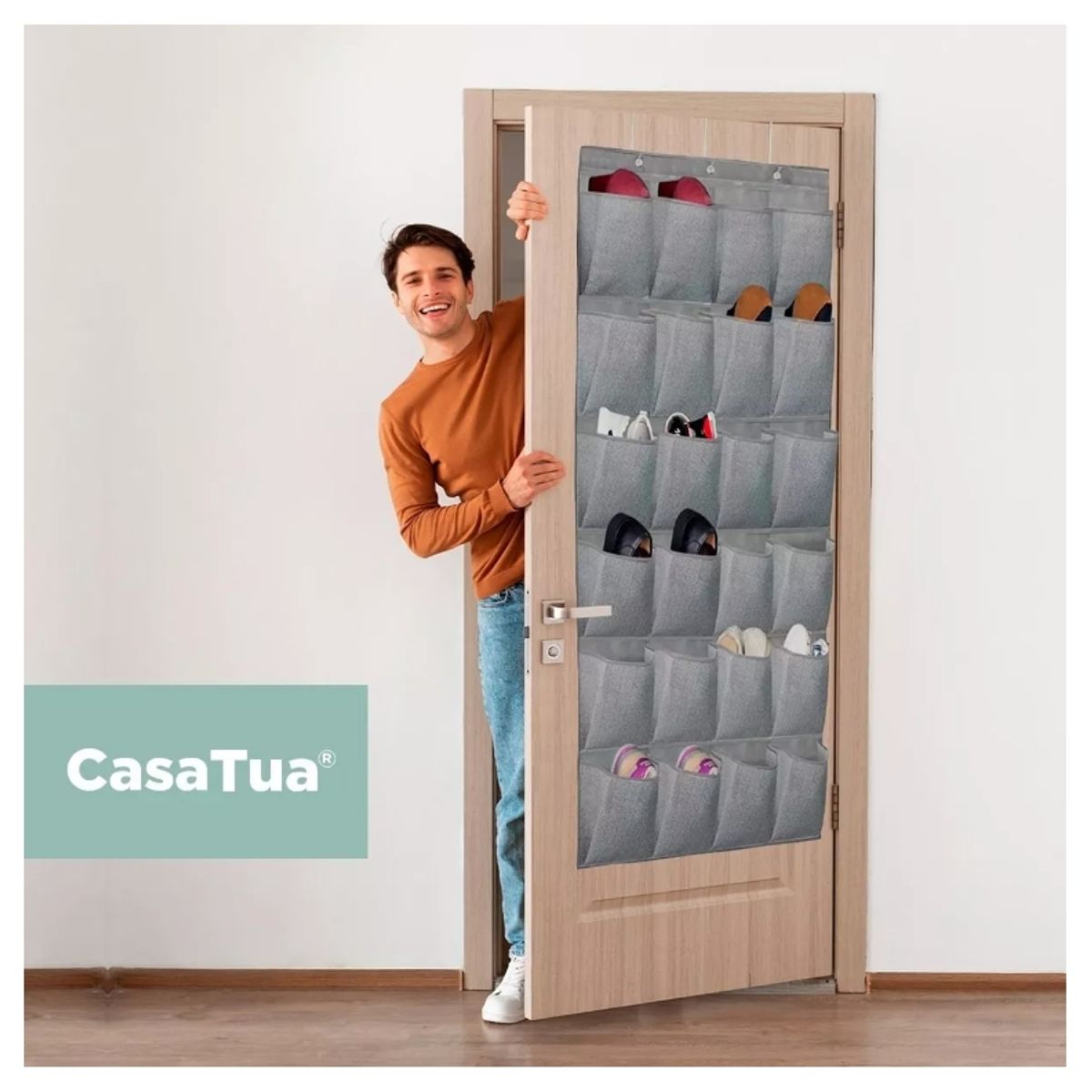 GENERICO - Organizador Zapatos Zapatero Colgante Puerta Closet 24 Pares