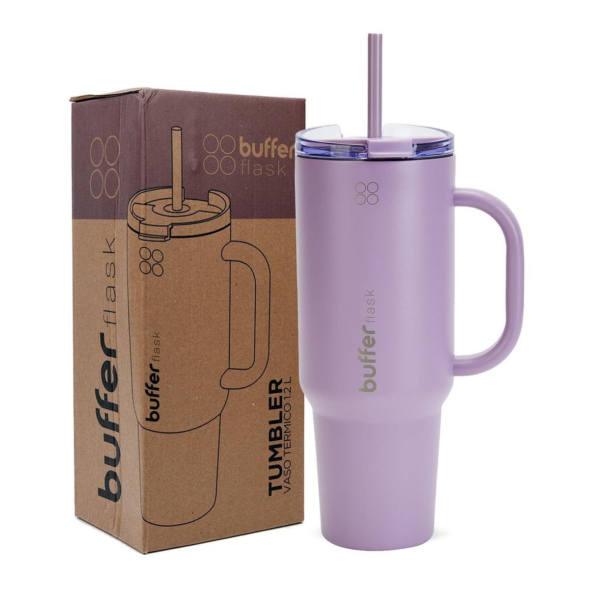 BUFFER FLASK - Vaso Termico Mug Buffer 1,2 Lt  Inox Frio  Calor - Lavanda