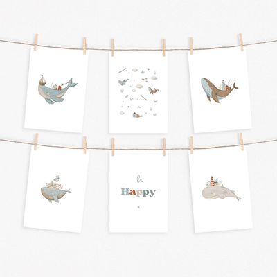 Imagen 2 del producto SET DE 6 LAMINAS INFANTILES PARA ENMARCAR OCEANO