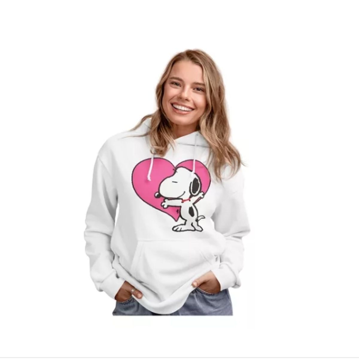 GENERICO - Poleron Dama Snoopy Charlie Brown Corazon Algodon Estampado