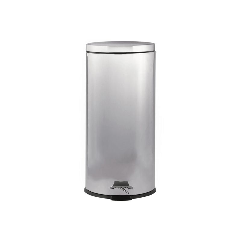 GENERICO - BASURERO TAPA Y PEDAL 30 LITROS CIERRE LENTO INOX COTIDIANA