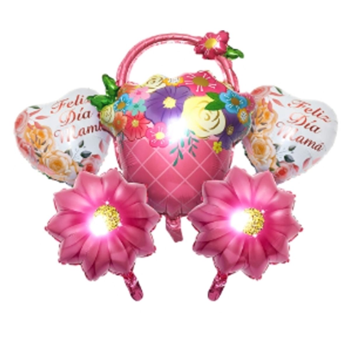 GENERICO - Set Globo Metalico Feliz Dia Mama Florero