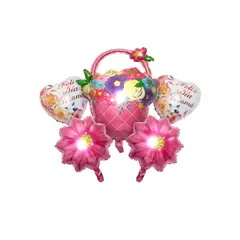 GENERICO - Set Globo Metalico Feliz Dia Mama Florero