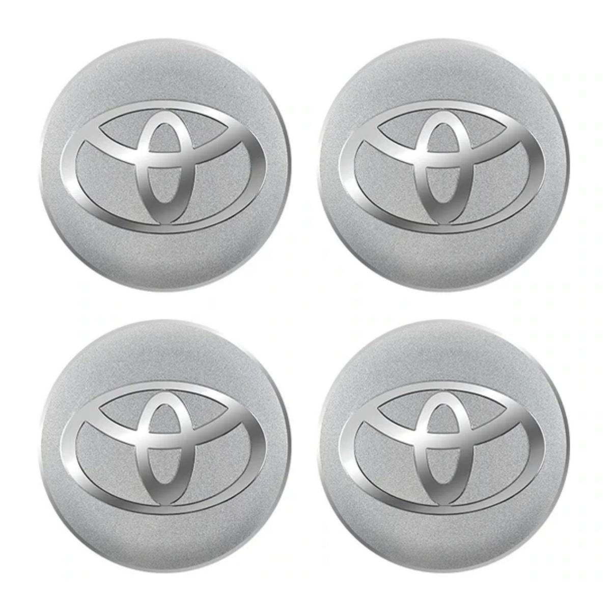 GENERICO - Pegatinas de centro de tapa ruedas Toyota  55mm color plateado.