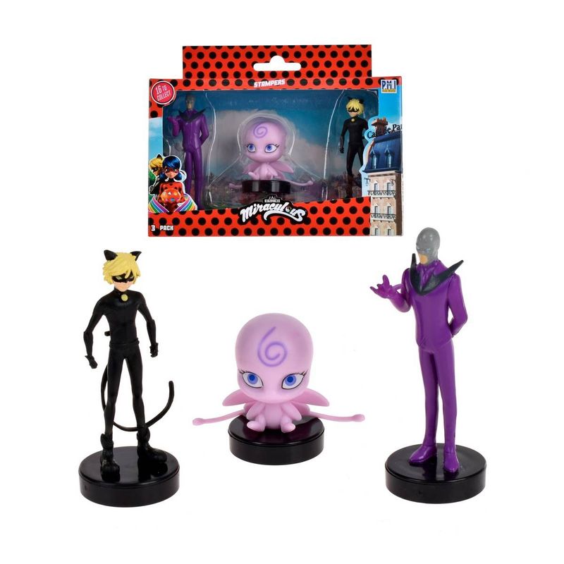 MIRACULOUS - Pack 3 Figuras Timbre Miraculous - Nooroo