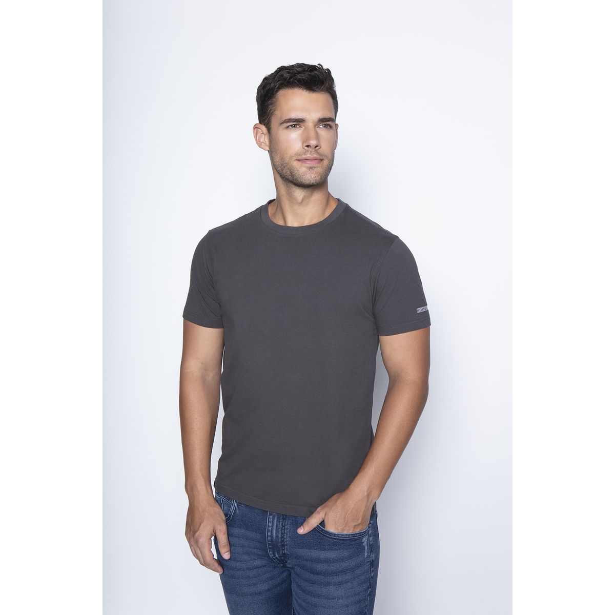 NIMTU - Polera Tres Cruces Gris Nimtu