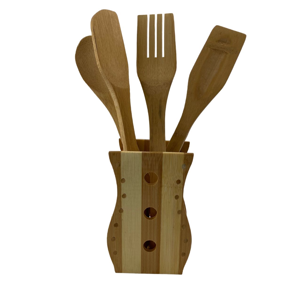 GENERICO - Juego De Utensilios De Cocina Madera 4 Piezas.