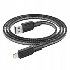 HOCO - Cable Plano Carga y Datos 2.4 a USB a Lightning Trenzado 1m X69 Black