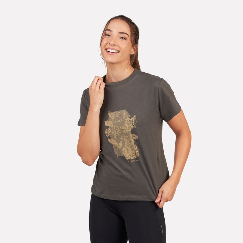ATAKAMA OUTDOOR - Polera Mujer Manga Corta Flora Atakama Outdoor