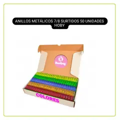 GENERICO - Anillos Metálicos 7/8 SURTIDOS 50 Unidades- HOBY OB33