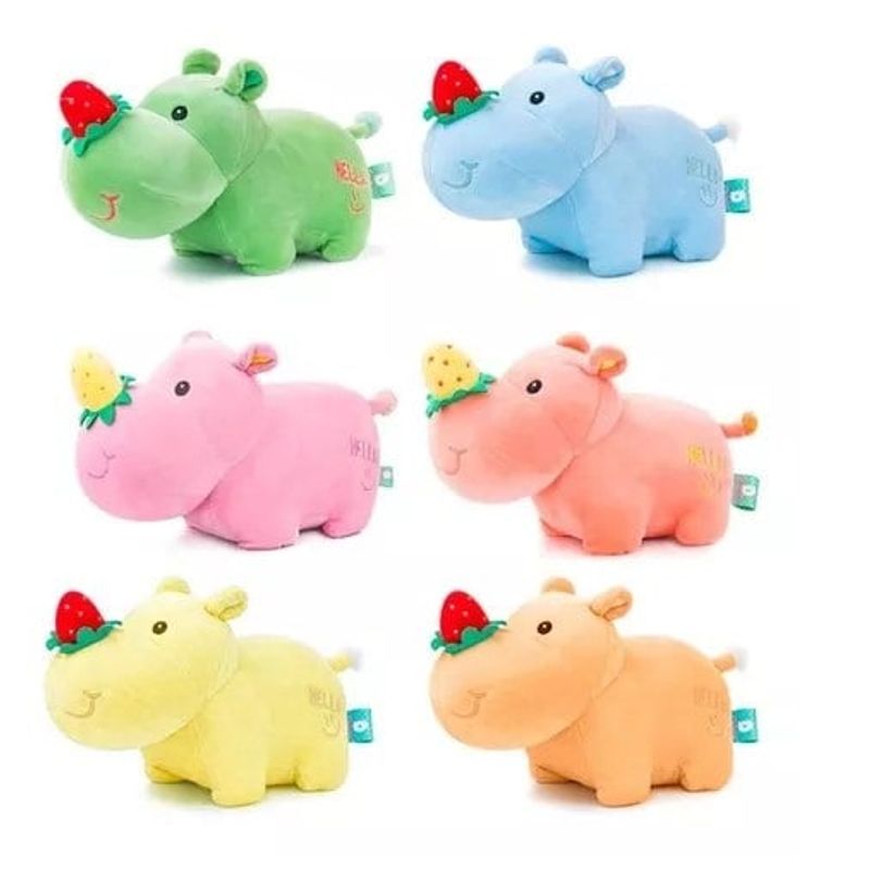 GENERICO - Peluche hipopotamos pequeño super suave 25cm  [ celeste ]
