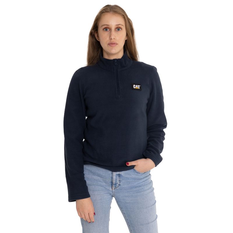 CAT - Polar Mujer Microfleece Quarter Zip Azul CAT