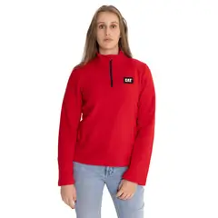 CAT - Polar Mujer Microfleece Quarter Zip Rojo
