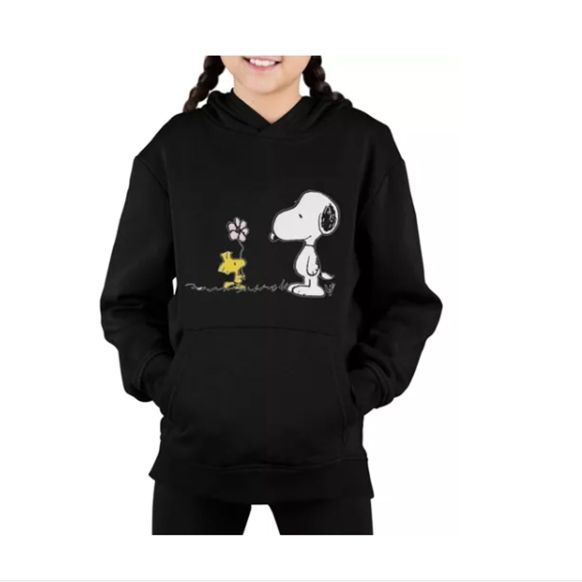 GENERICO - Poleron Infantil Niña Snoopy Charlie Brown Flor Estampado Algodon