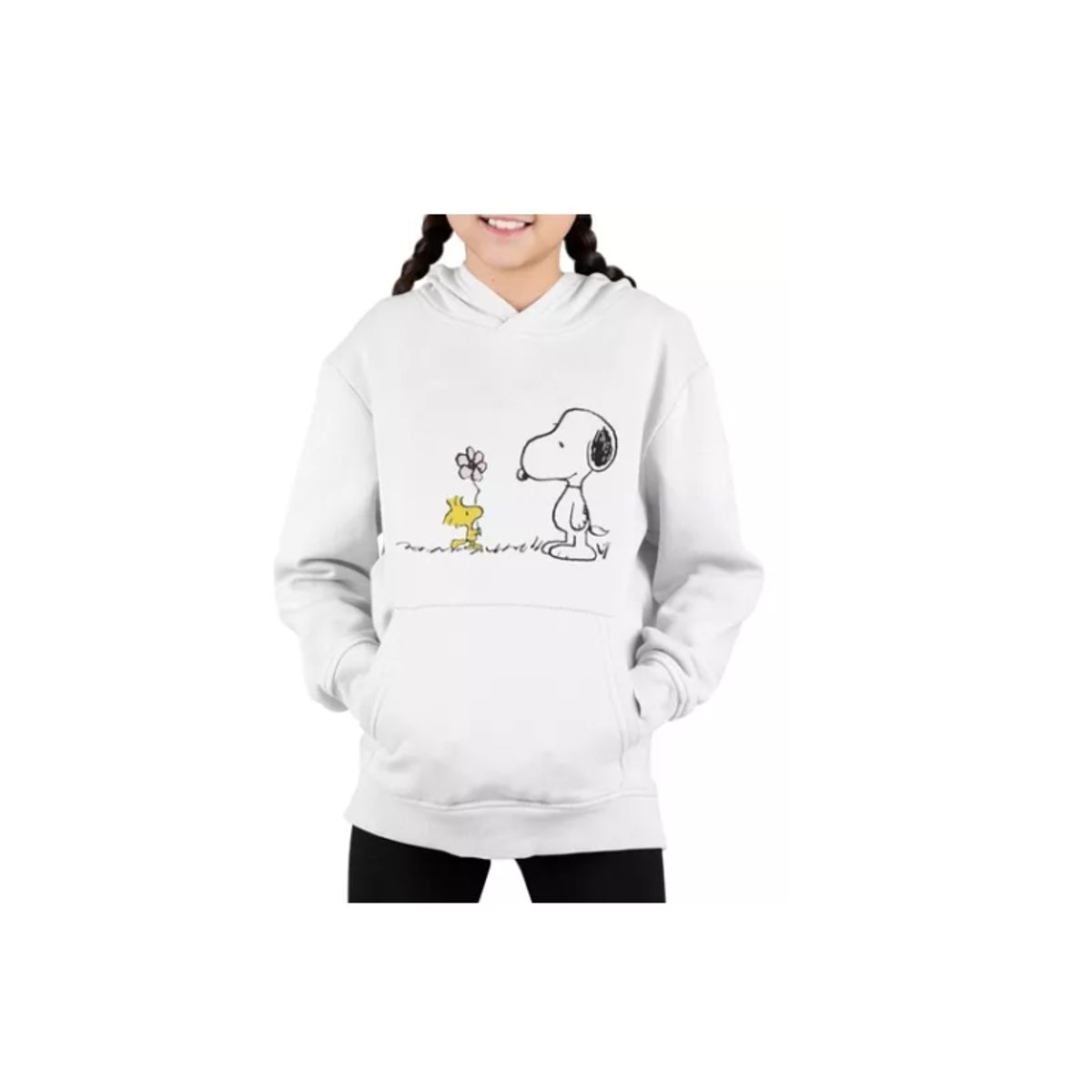 GENERICO - Poleron Infantil Niña Snoopy Charlie Brown Flor Estampado Algodon