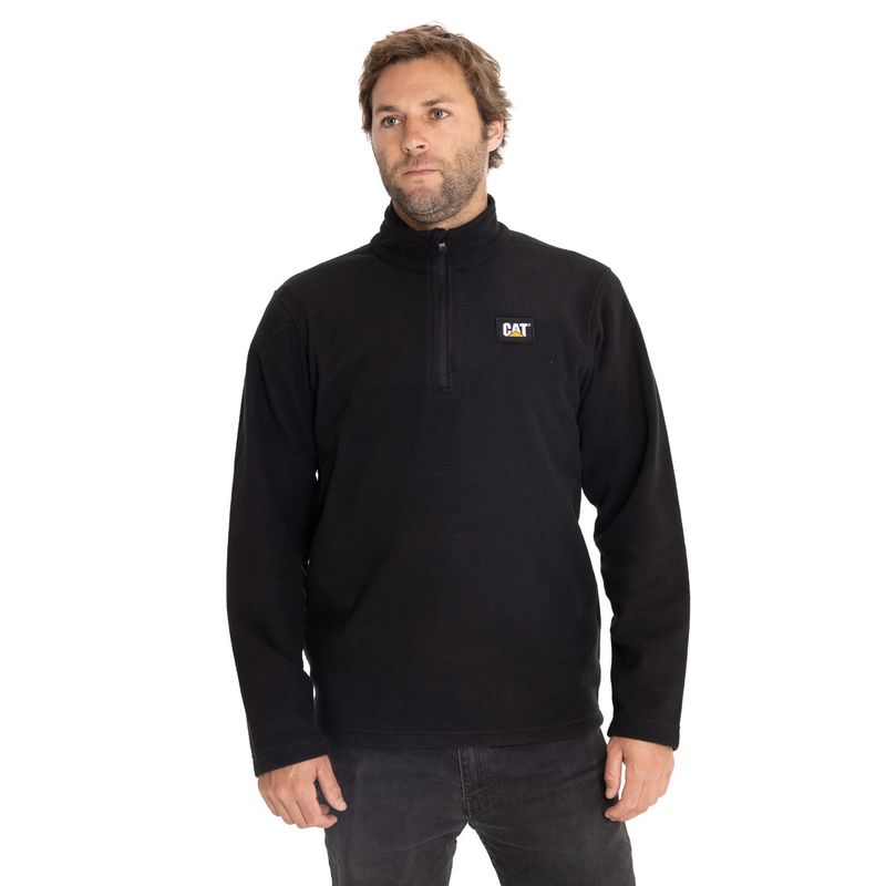 CAT - Polar Casual Hombre Microfleece Quarter Zip Negro CAT