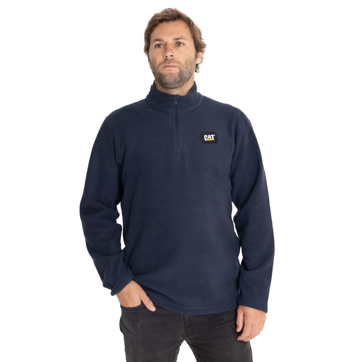 CAT - Polar Casual Hombre Microfleece Quarter Zip Azul CAT