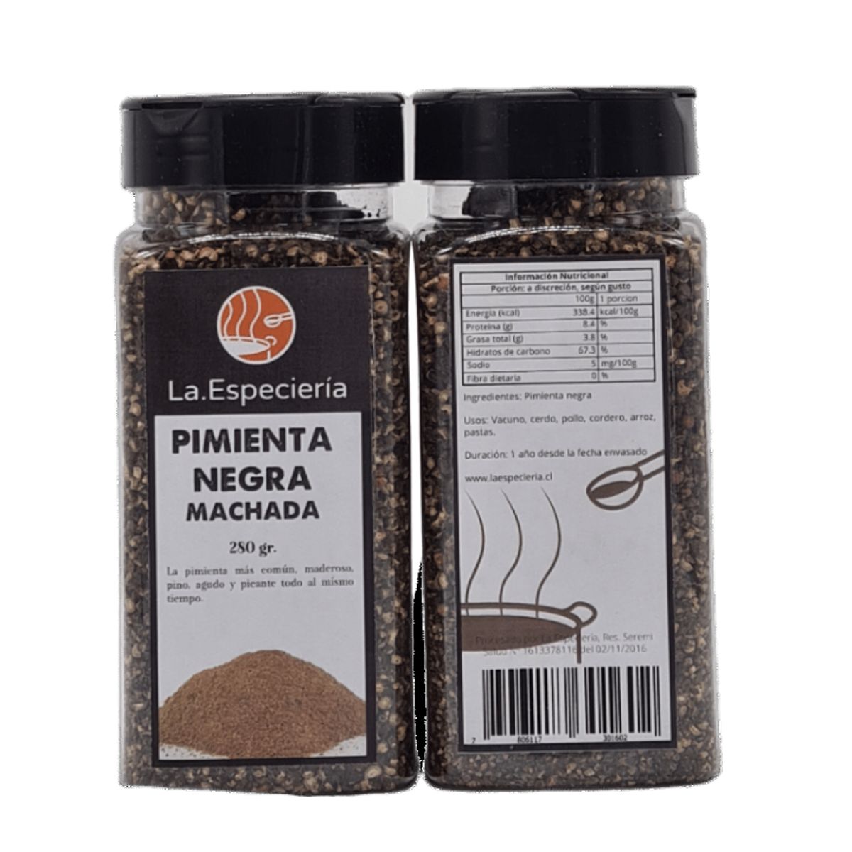 GENERICO - Pimienta Negra Machacada 280g La Especieria