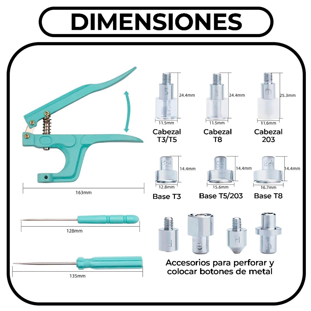 GENERICO - Pinza Remachadora Manual Para Broches 270pcs Rosa