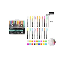GENERICO - Bolígrafo Glitter Fluor 18 Pcs