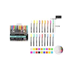 GENERICO - Bolígrafo Glitter Fluor 18 Pcs