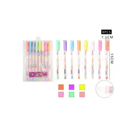 GENERICO - Bolígrafo Gel Multicolor 8 Pcs