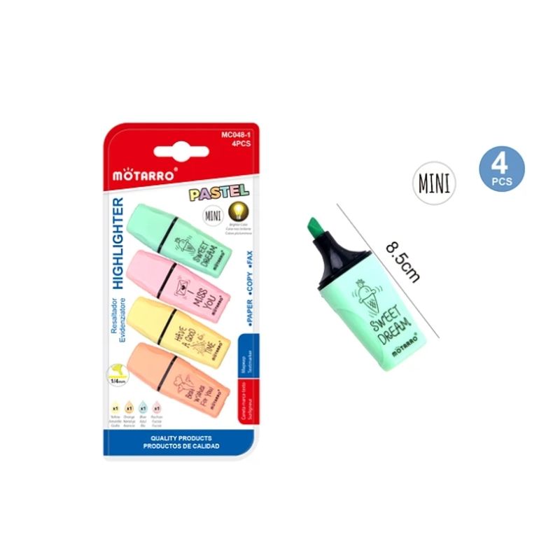 GENERICO - Marcadores Destacadores 4 Pcs Papeleria