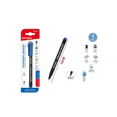 GENERICO - Marcador Permanente Azul 14cm Set 3 Unidades