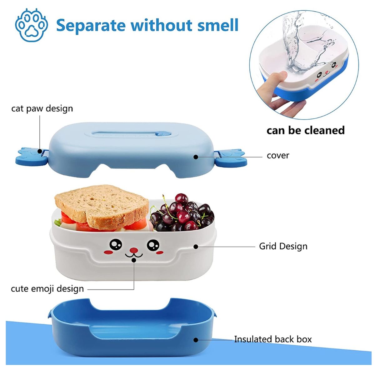 OEM - LONCHERA FIAMBRERA PORTATIL PARA NIÑOS AZUL