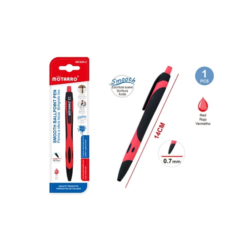 GENERICO - Bolígrafo Escritura Suave Rojo 14Cm Set 3