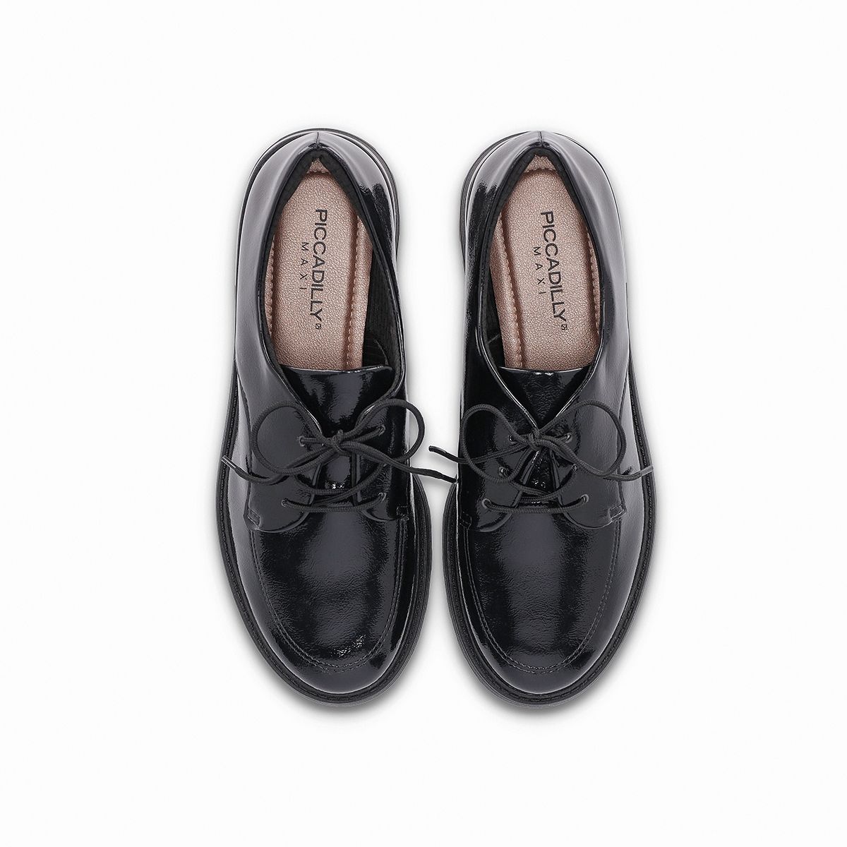 PICCADILLY - Mocasín Gisa/Cordones Negro Charol Piccadilly